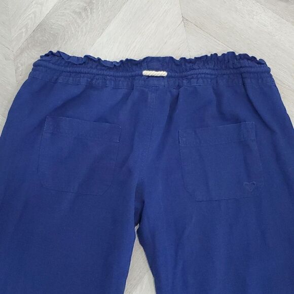 Roxy Women’s Linen Blend, Wide leg Navy Blue Pants, Size XL - Picture 4 of 8